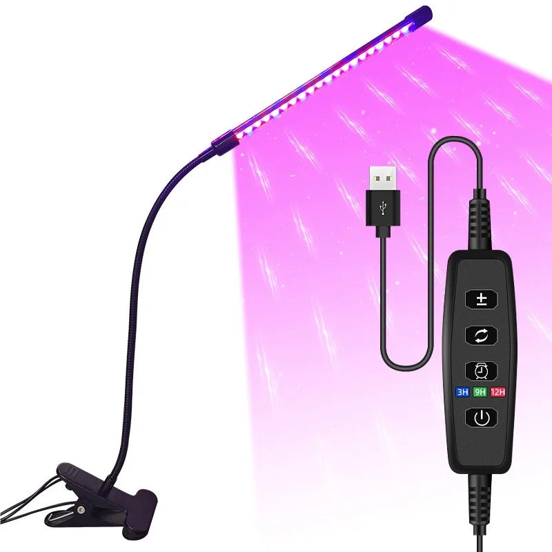 USB LED Plant Grow Light Indoor Garden 10 Dimmable Levels Grow Light Full Spectrum Timer Setting Hydroponic Greenhouse 3H/9H/12H