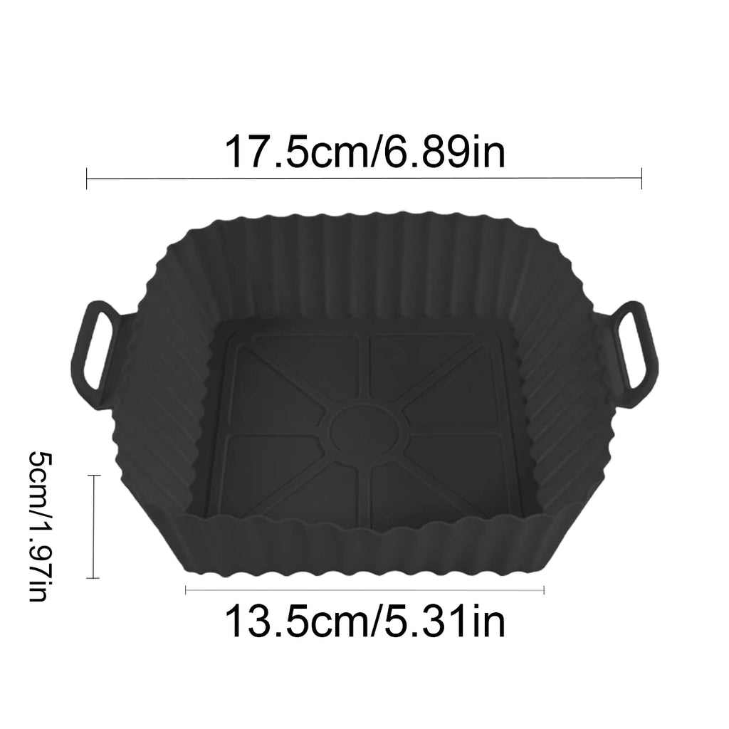 Air Fryer Silicone Liners Pot,Airfryer Basket Cooking Gadgets ,Reusable Baking Tray Non-stick Pizza Pan Oven Kitchen Accessories